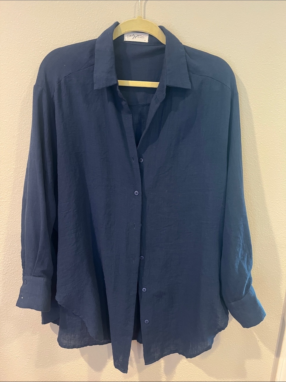 Carly Jean Los Angeles Navy Button-Down Shirt